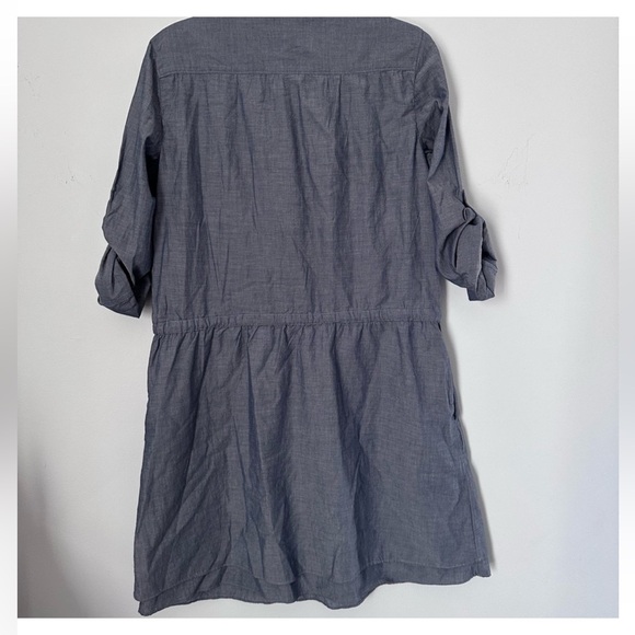 Gap Button Down Chambray Shirt Dress w/ Adjustable Waist & Sleeves sz M - Picture 2 of 2